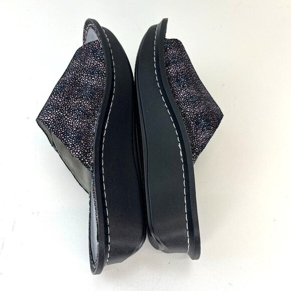 Alegria KYL -889xw Kylee Metallic Leather Upper Slide Sandals Wedge Slip On Shoe - Picture 3 of 12